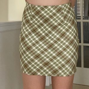 Cider Green Plaid Mini Skirt Size XS/S